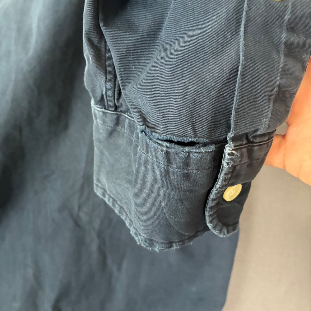 Vintage Ralph Lauren Navy Blue Big Shirt Men's Size XL Red Pony Pocket - Picture 4 of 5